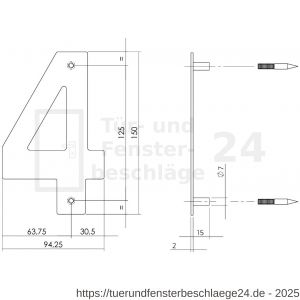 Intersteel Essentials 4020 Hausnummer 4 150x2 mm Edelstahl gebürstet - D26002161 - afbeelding 2