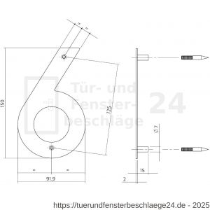 Intersteel Essentials 4020 Hausnummer 6 150x2 mm Edelstahl gebürstet - D26002162 - afbeelding 2