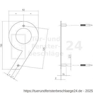 Intersteel Essentials 4020 Hausnummer 9 150x2 mm Edelstahl gebürstet - D26002165 - afbeelding 2