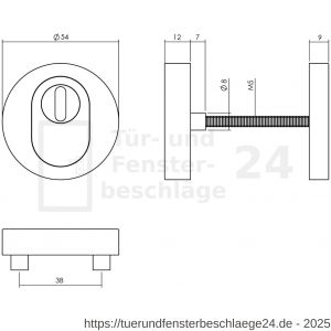 Intersteel Essentials 4057 Haustürset Schutzbeschlag SKG*** rund Rosette Edelstahl gebürstet mit Kernziehschutz - D26008662 - afbeelding 4