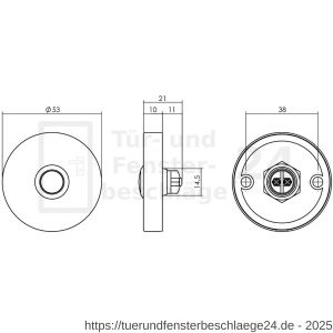 Intersteel Essentials 4057 Haustürset Schutzbeschlag SKG*** rund Rosette Edelstahl gebürstet mit Kernziehschutz - D26008662 - afbeelding 6