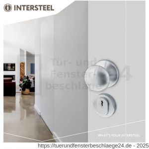 Intersteel Essentials 4057 Haustürset Schutzbeschlag SKG*** rund Rosette Edelstahl gebürstet mit Kernziehschutz - D26008662 - afbeelding 2