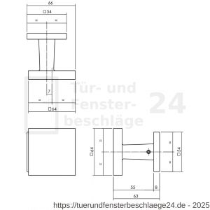 Intersteel Essentials 4057 Haustürset Schutzbeschlag SKG*** quadratisch Rosette Edelstahl gebürstet mit Kernziehschutz - D26008663 - afbeelding 4