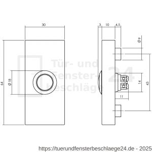 Intersteel Essentials 4057 Haustürset Schutzbeschlag SKG*** quadratisch Rosette Edelstahl gebürstet mit Kernziehschutz - D26008663 - afbeelding 5