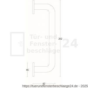 Intersteel Living 4321 Stoßgriff auf runder Rosette 252 mm Edelstahl gebürstet - D26001997 - afbeelding 2