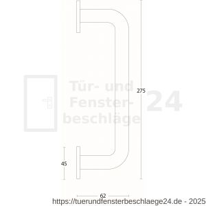 Intersteel Living 4321 Stoßgriff auf runder Rosette 275 mm Edelstahl gebürstet - D26001998 - afbeelding 2