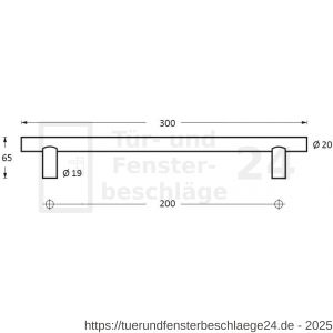 Intersteel Essentials 4324 Stoßgriff T-Form 300 mm Edelstahl gebürstet - D26006092 - afbeelding 2