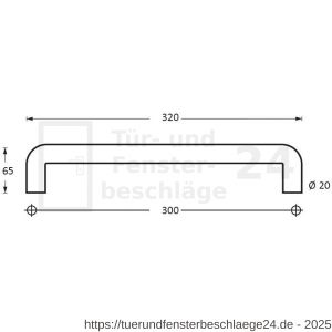 Intersteel Essentials 4332 Stoßgriff gebogen 320 mm Edelstahl gebürstet - D26006128 - afbeelding 2