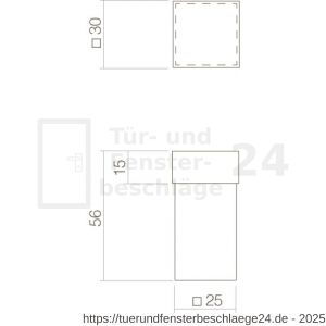Intersteel Essentials 4421 Türstopper Eckig Boden- und Wandmontage Edelstahl gebürstet - D26007389 - afbeelding 2