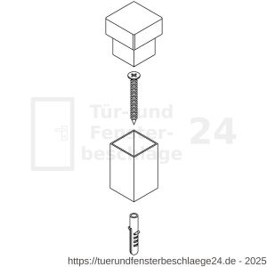 Intersteel Essentials 4421 Türstopper Eckig Boden- und Wandmontage Edelstahl gebürstet - D26007389 - afbeelding 3
