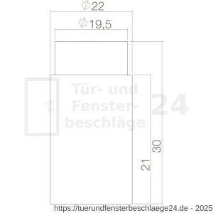 Intersteel Essentials 4421 Türstopper 22x30 mm Wandmontage Edelstahl gebürstet - D26007391 - afbeelding 2