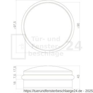 Intersteel Essentials 4421 Türstopper Rondo Edelstahl gebürstet - D26000988 - afbeelding 3