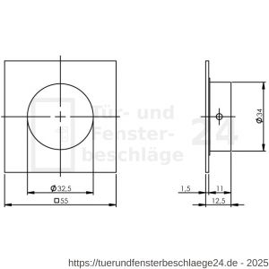 Intersteel Essentials 4476 Griffmuschel Eckig 52/55 mm Edelstahl gebürstet - D26007653 - afbeelding 2