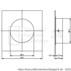 Intersteel Essentials 4476 Griffmuschel Eckig 52/85 mm Edelstahl gebürstet - D26007654 - afbeelding 2