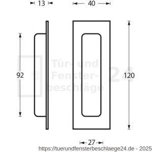 Intersteel Essentials 4476 Griffmuschel Rechteckig 120x40 mm Edelstahl gebürstet - D26007656 - afbeelding 2