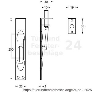 Intersteel Essentials 4520 Kantenriegel 200 mm Edelstahl gebürstet - D26007271 - afbeelding 2