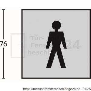 Intersteel Living 4601 Hinweisschilder Herrentoilette 76x76x1,5 mm selbstklebend Edelstahl gebürstet - D26003382 - afbeelding 2