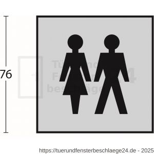 Intersteel Living 4601 Hinweisschilder Damen-und Herrentoilette 76x76x1,5 mm selbstklebend Edelstahl gebürstet - D26003384 - afbeelding 2