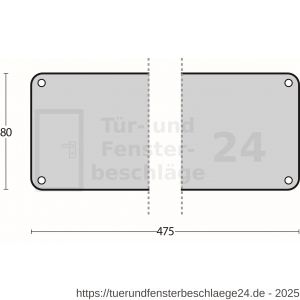 Intersteel Living 4751 Stoßplatte 80x475 mm Edelstahl gebürstet - D26000994 - afbeelding 2