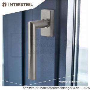 Intersteel Living 6156 Fenstergriff Jura auf rechteckiger Rosette Edelstahl gebürstet - D26010483 - afbeelding 2