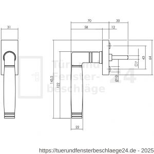 Intersteel Living 6156 Fenstergriff Ton 212 Edelstahl gebürstet - D26010132 - afbeelding 2