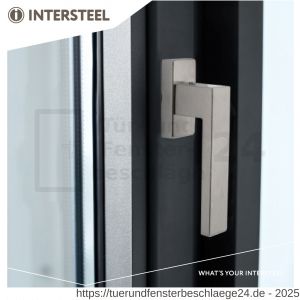 Intersteel Living 6156 Fenstergriff Amsterdam auf rechteckiger Rosette Edelstahl gebürstet - D26010484 - afbeelding 2