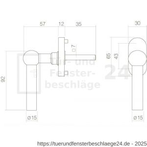 Intersteel Essentials 6156 Fenstergriff L-Modell Edelstahl gebürstet - D26007716 - afbeelding 2