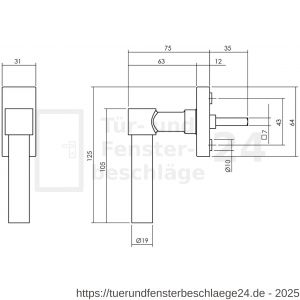 Intersteel Living 6156 Fenstergriff L-Modell Recht Edelstahl gebürstet - D26010131 - afbeelding 3