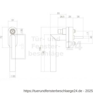 Intersteel Essentials 6156 Fenstergriff abschließbar SKG** Edelstahl gebürstet - D26006180 - afbeelding 2