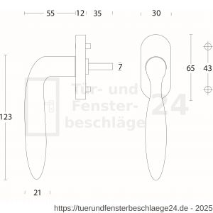 Intersteel Living 6250 Fenstergriff Jupiter Edelstahl gebürstet - D26007072 - afbeelding 2