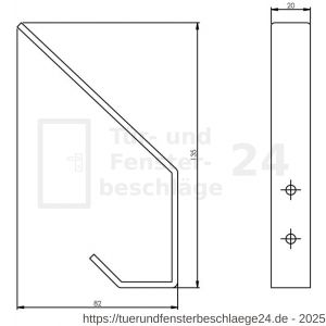 Intersteel Essentials 6950 Garderobenhaken Edelstahl gebürstet 135 x 20 mm - D26003944 - afbeelding 2