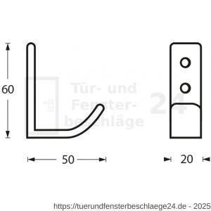 Intersteel Essentials 6950 Kleiderhaken verbogen Edelstahl gebürstet - D26003941 - afbeelding 2