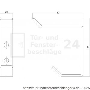 Intersteel Essentials 6950 Garderobenhaken gebogen Edelstahl gebürstet 93 mm - D26003914 - afbeelding 2