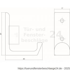 Intersteel Living 6950 Kleiderhaken gerade Edelstahl gebürstet - D26003942 - afbeelding 2