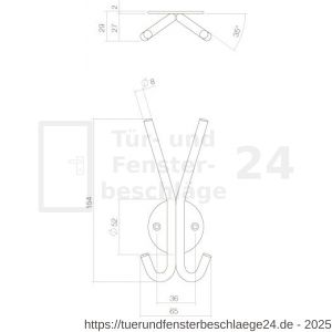 Intersteel Living 6950 Hut- und Kleiderhaken Edelstahl gebürstet - D26008806 - afbeelding 2