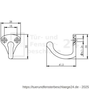 Intersteel Essentials 6950 Kleiderhaken Schiffsmodell Edelstahl gebürstet - D26007777 - afbeelding 2