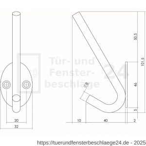Intersteel Living 6950 Hut- und Kleiderhaken Ovaal Edelstahl gebürstet - D26006892 - afbeelding 2