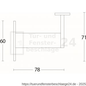 Intersteel Living 7300 Handlaufhalter gerade Auflage mit Stockschraube Eckig Edelstahl gebürstet - D26003976 - afbeelding 2