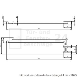 Intersteel Essentials 7627 Handtuchhalter Duo verbogen Edelstahl gebürstet - D26007762 - afbeelding 2