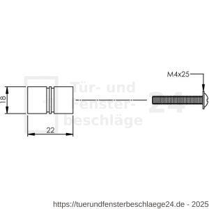 Intersteel Essentials 8510 Möbelknopf 18 mm Edelstahl gebürstet - D26007870 - afbeelding 2