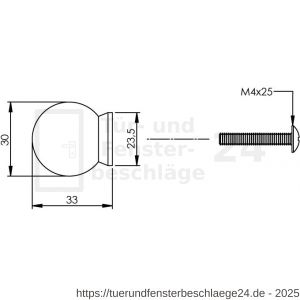 Intersteel Essentials 8510 Möbelknopf 30 mm Edelstahl gebürstet - D26007882 - afbeelding 2