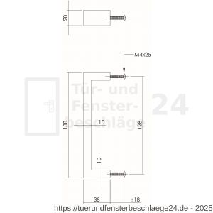 Intersteel Living 8927 Möbelgriff Rechteck 138 mm Bohrmaß 128 mm Edelstahl gebürstet - D26004528 - afbeelding 2