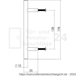 Intersteel Essentials 8977 Möbelgriff 10 mm Länge 178 mm Edelstahl gebürstet - D26007825 - afbeelding 2