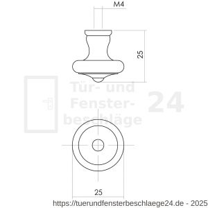 Intersteel Living 8550 Möbelknopf 25 mm Schmiedeeisen schwarz - D26008843 - afbeelding 2