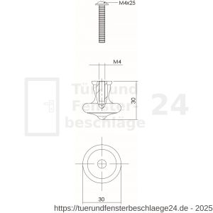 Intersteel Living 8550 Möbelknopf 30 mm Schmiedeeisen schwarz - D26004071 - afbeelding 2