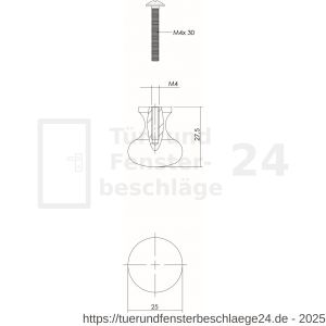 Intersteel Living 8550 Möbelknopf 25 mm Schmiedeeisen schwarz - D26008844 - afbeelding 2