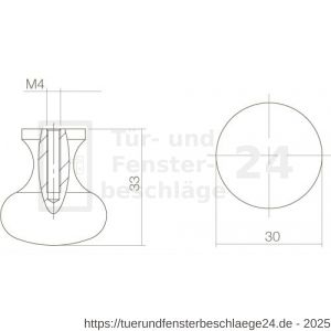 Intersteel Living 8550 Möbelknopf Pilz 30 mm Schmiedeeisen schwarz - D26004081 - afbeelding 2