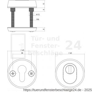 Intersteel Living 3750 Sicherheitsrosette SKG*** rund mit Kernziehschutz Aluminium - D26008845 - afbeelding 2