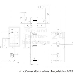 Intersteel Living 3796 Schutzbeschlag SKG*** Griff-Klinke mit Profilzylinder 72 mm und Kernziehschutz - D26008847 - afbeelding 5