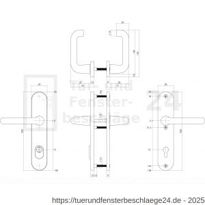 Intersteel Living 3797 Schutzbeschlag SKG*** Klinke-Klinke mit Profilzylinder 72 mm und Kernziehschutz - D26008849 - afbeelding 2